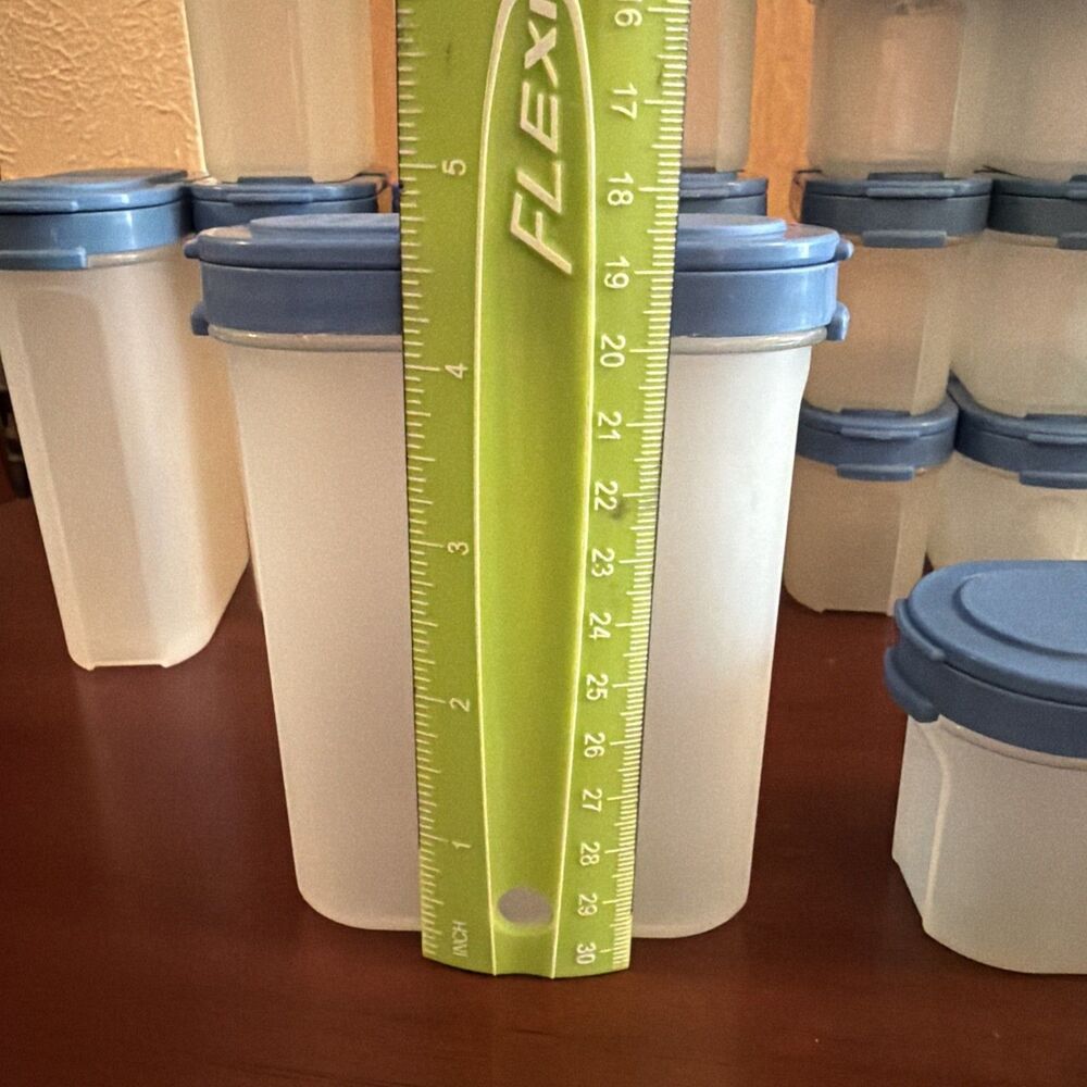 Tupperware Vintage Classic Blue Modular Mates Spice Shaker Containers Set of 20! - Picture 5 of 13